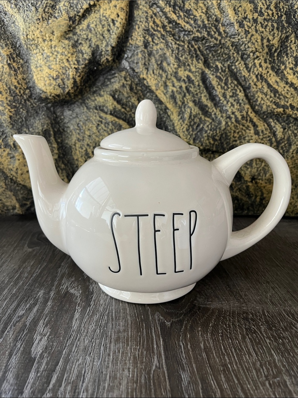 Rae Dunn White 'STEEP' Ceramic Teapot